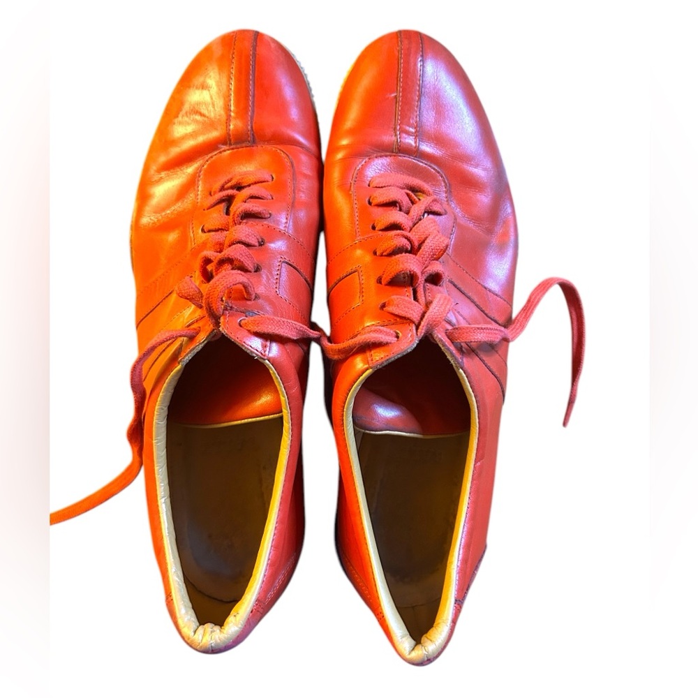 Bally red leather sneakers, made it Italy